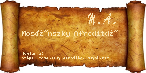 Mosánszky Afrodité névjegykártya